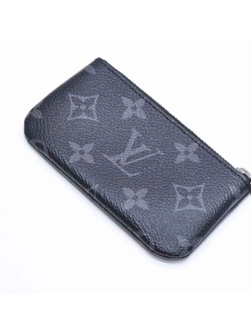 Louis Vuitton Monogram Eclipse Pochette Cles Coin Purse Black Gray